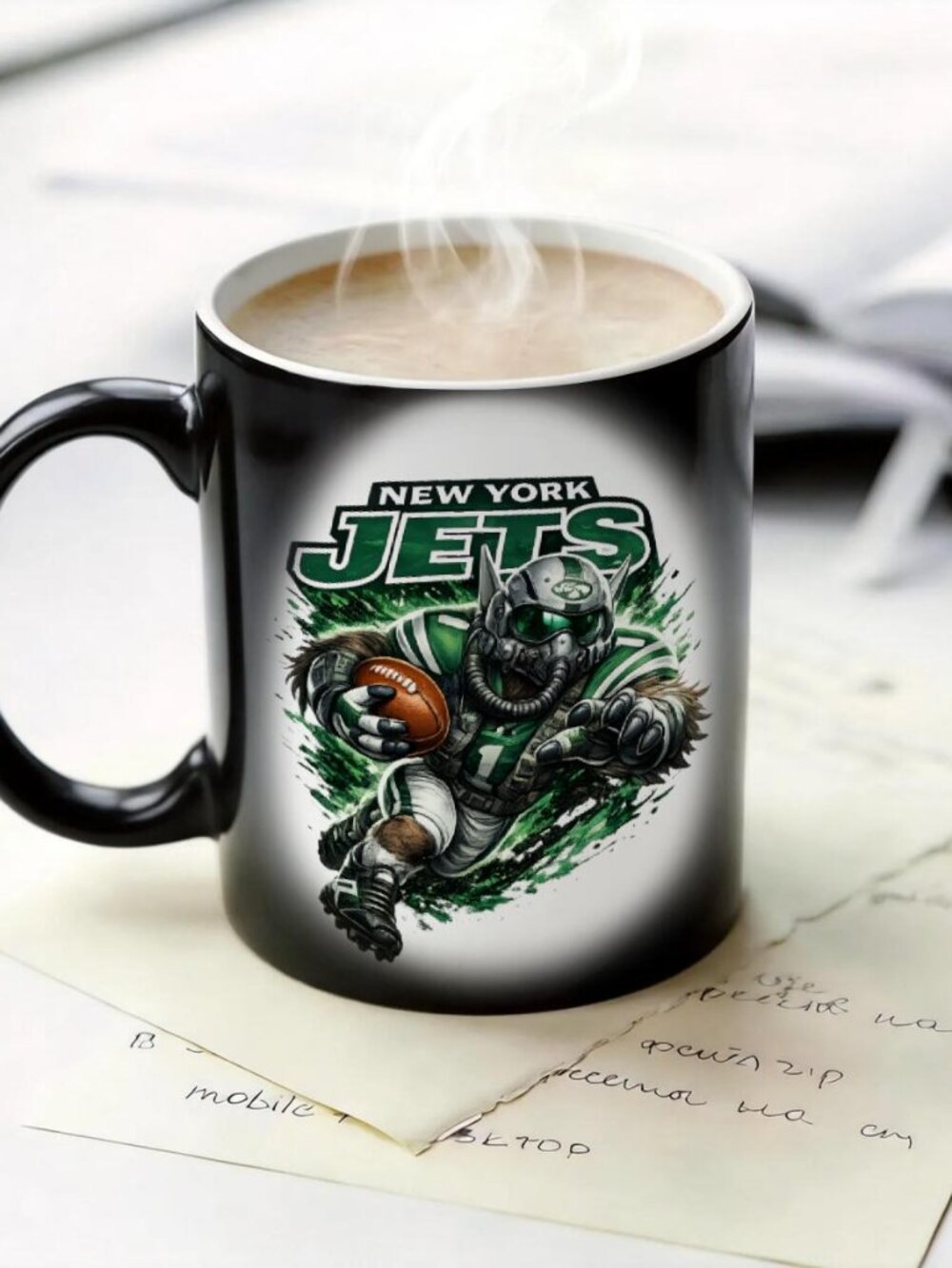 New York Jets Matte Heat Changing Mug NFL Fan Cup 11oz
